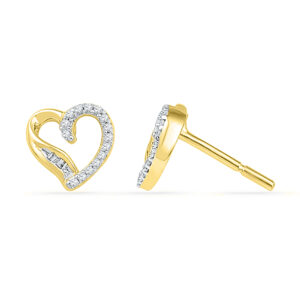 18 Kt Gold Candy Heart Diamond Earrings