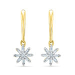 18 KT Gold Flame Diamond Earrings