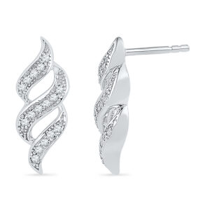 18 KT Gold Sparkling Diamond Earrings