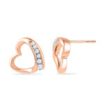 18kt Rose Gold Enchanting Heart Diamond Earrings