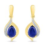 Lovely Blue Sapphire Ear Hangings