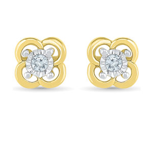 Flower Shape Diamond Earrings