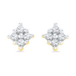 18kt Flower Shape Diamond Earrings