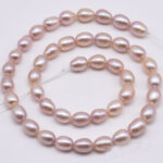 AA Freshwater Oval 4-5 MM Peach Pearl String