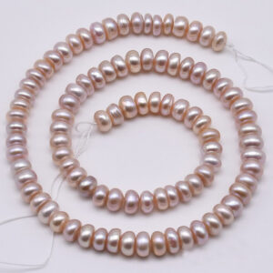 AA Pure Freshwater Button 4-5 MM Peach Pearl String