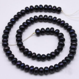 AA Freshwater Button Pearl String-Black