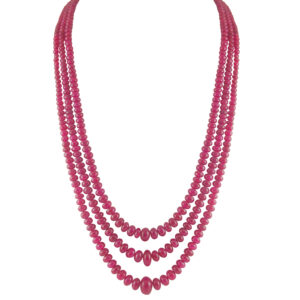 Simple 3line Ruby Necklace