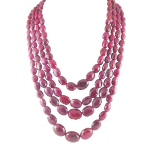 Royal Natural Fine Cut Ruby Necklace From
