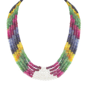 Multi-Colour Unique Precious Gemstone Necklace
