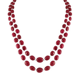 Ruby With Natural Pearls Enhanced Combination Necklace