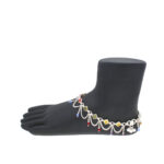 55.96 Grams Latest stones Silver Payal