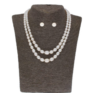 Rabhya 2 Lines Pearl Necklace Set