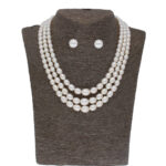 Oni 3 Lines Pearl Necklace Set