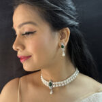 Dual Line White Pearl Choker