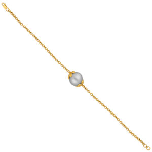 22kt Gold Grey Fresh Water Pearl Bracelet