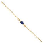 22kt Gold Blue Sapphire Fresh Water Pearl Bracelet