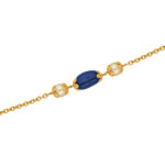 22kt Gold Blue Sapphire Fresh Water Pearl Bracelet