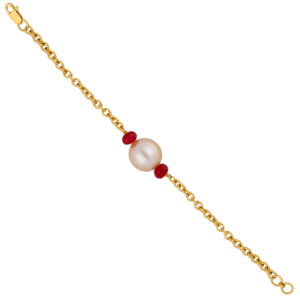 22kt Gold Round Fresh Water Pearl Bracelet