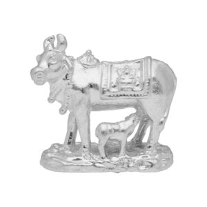 Silver Kamdhenu Cow With Calf