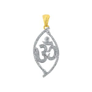18Kt Gold Om Diamond Pendant