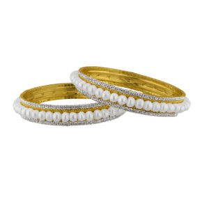 Button Pearl with Cz Bangles