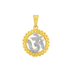 18 Kt Om Diamond Pendant