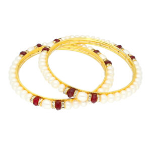 Ruby Matching Bangle Of Pearls