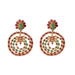 22KT Gemstones Style Contemporary Gold Earrings