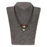 22KT Emerald Chandbali Gold Earrings