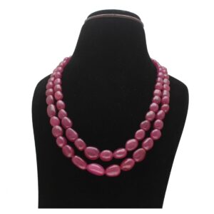 2 Lines Ruby Necklace