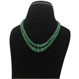 2 Lines Emerald Necklace