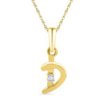 18 kt Gold Alphabet D Diamond Pendent