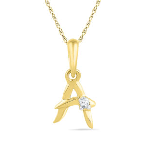 18 kt Gold Alphabet A Diamond Pendent