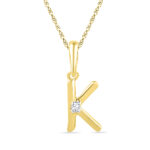 18 kt Gold Alphabet K Diamond Pendent