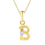 18 kt Gold Alphabet B Diamond Pendent