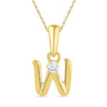 18 kt Gold Alphabet W Diamond Pendent