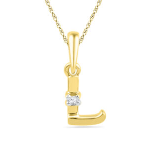 18 kt Gold Alphabet L Diamond Pendent