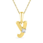 18 kt Gold Alphabet Y Diamond Pendent