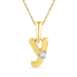 18 kt Gold Alphabet Y Diamond Pendent