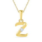 18 kt Gold Alphabet Z Diamond Pendent