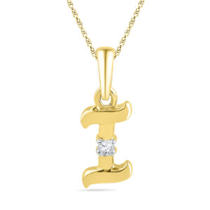 18 kt Gold Alphabet I Diamond Pendent