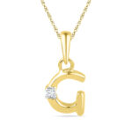 18 kt Gold Alphabet G Diamond Pendent