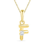 18 kt Gold Alphabet F Diamond Pendent