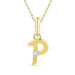 18 kt Gold Alphabet P Diamond Pendent