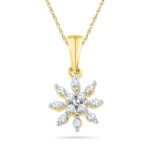 18 kt Gold Glittery Diamond Pendant