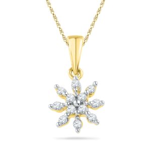 18 kt Gold Glittery Diamond Pendant