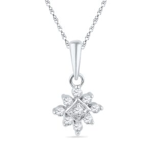 Flower Shape Diamond Pendant