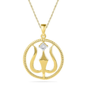 18 kt Gold Trishul Diamond Pendent