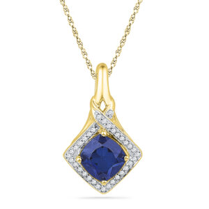 18 kt Gold Imperial Blue Diamond Pendant