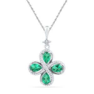 Four Emerald Diamond Pendant